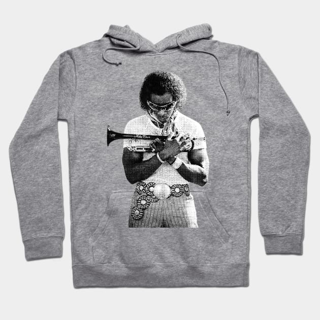 Miles Davis Vintage Halftone Hoodie by Resdis Materials